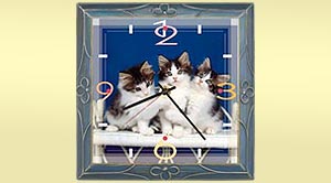 wall clock with cats picture